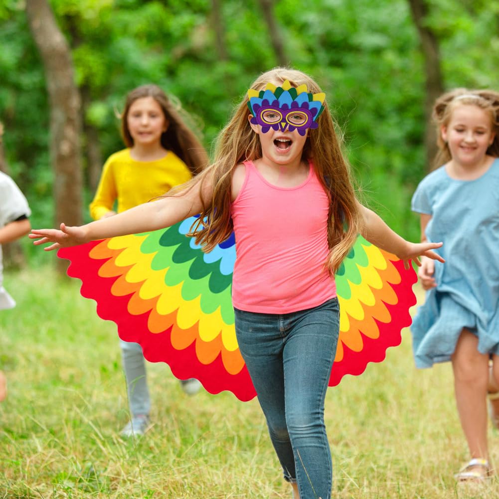AffeGifts Parrot Costume Kids, Bird Wings for Kids Parrot Wings Cape with Mask for 3-8 Years Children Dress Up Cosplay Party Halloween Outfits - Image 3