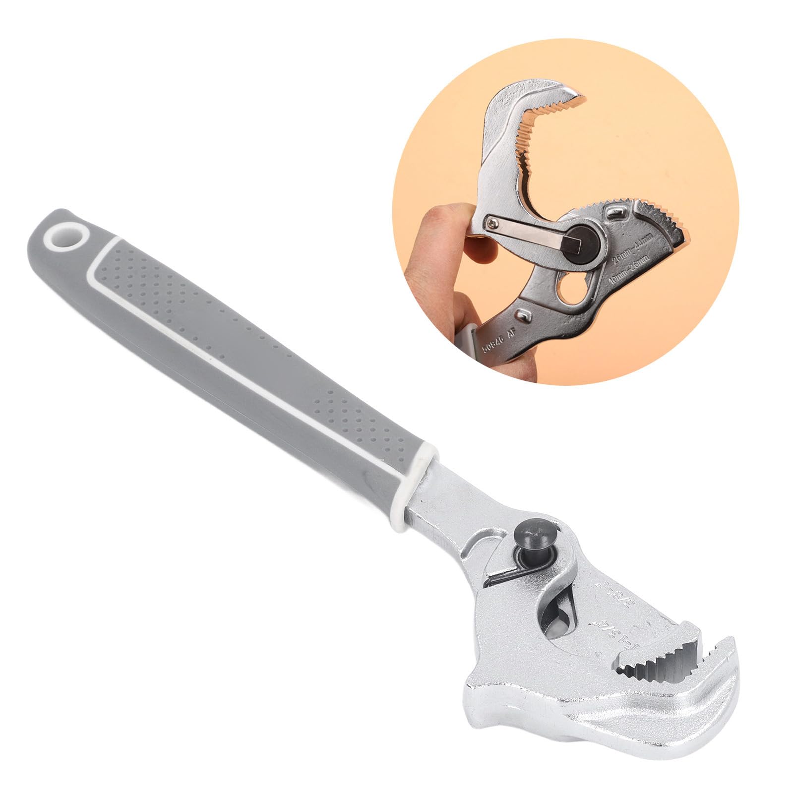 Quick Release Pipe Wrench, Self-Adjusting High Carbon Steel Pipe Wrench for Plumbing - Image 3