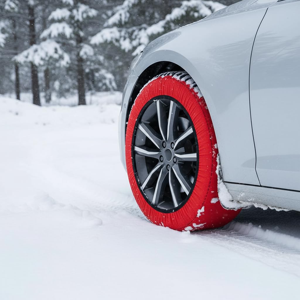 Coppia Calze da Neve Auto Omologate EN 16662-1 Pneumatici 185/65R15 - Compatibili con PEUGEOT 208 DAL 2012 IN POI - Catene in Tessuto Antislittamento Antiscivolo