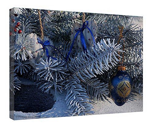 Impression sur toile murale Noël sans montage cadre bois 40x50
