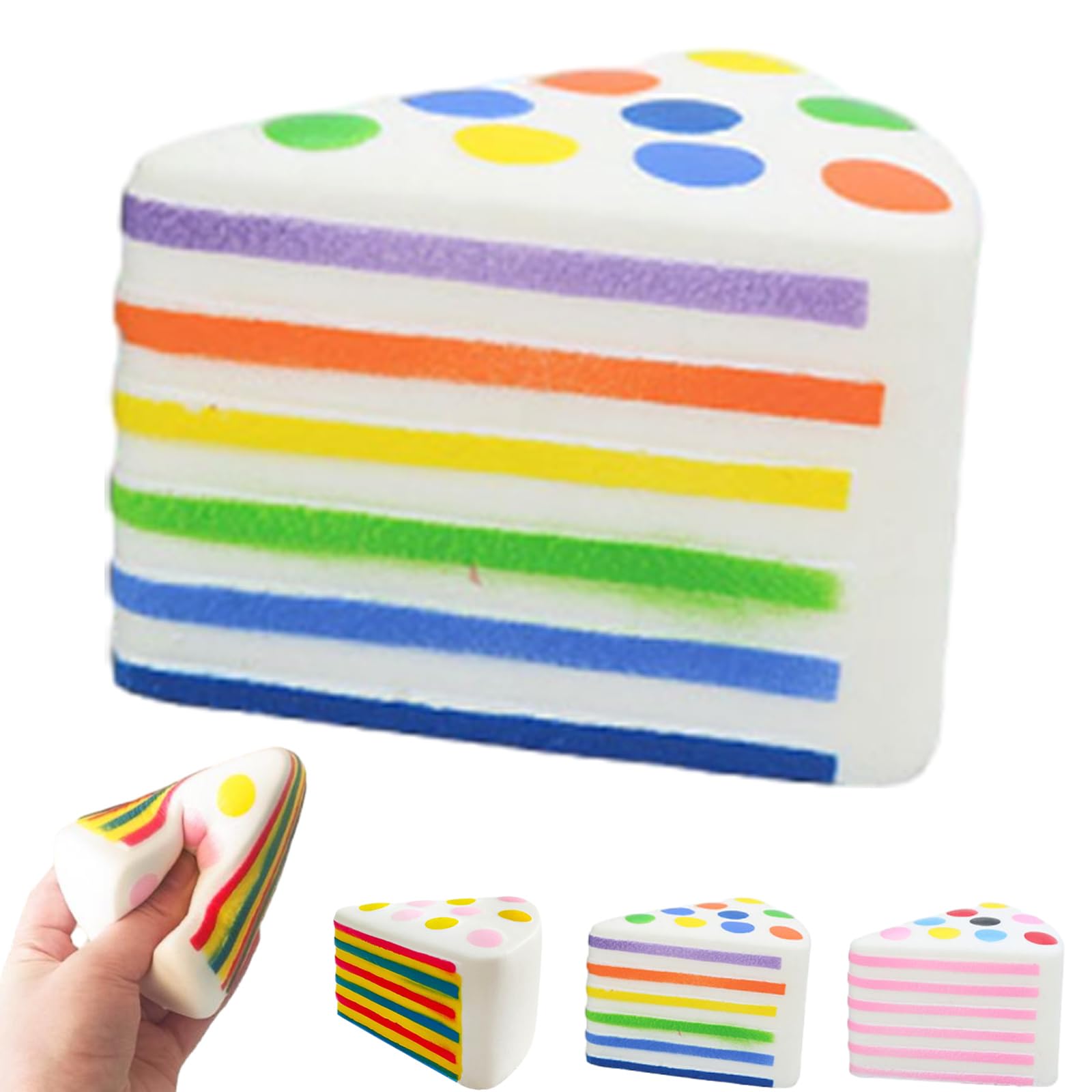 Cake Squishy, Giant Layer Cake Squishy, Big Squishy Cake Slice Jumbo for Adults (Color B)