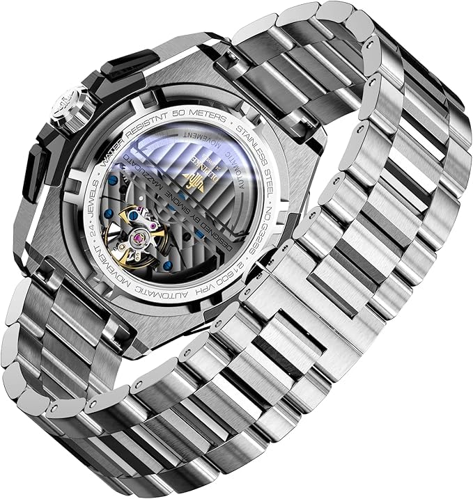 OUPINKE herrenuhren Automatische mechanische Armbanduhr Klassisch Saphirkristall Tourbillon Uhr in Zusammenarbeit mit Designern