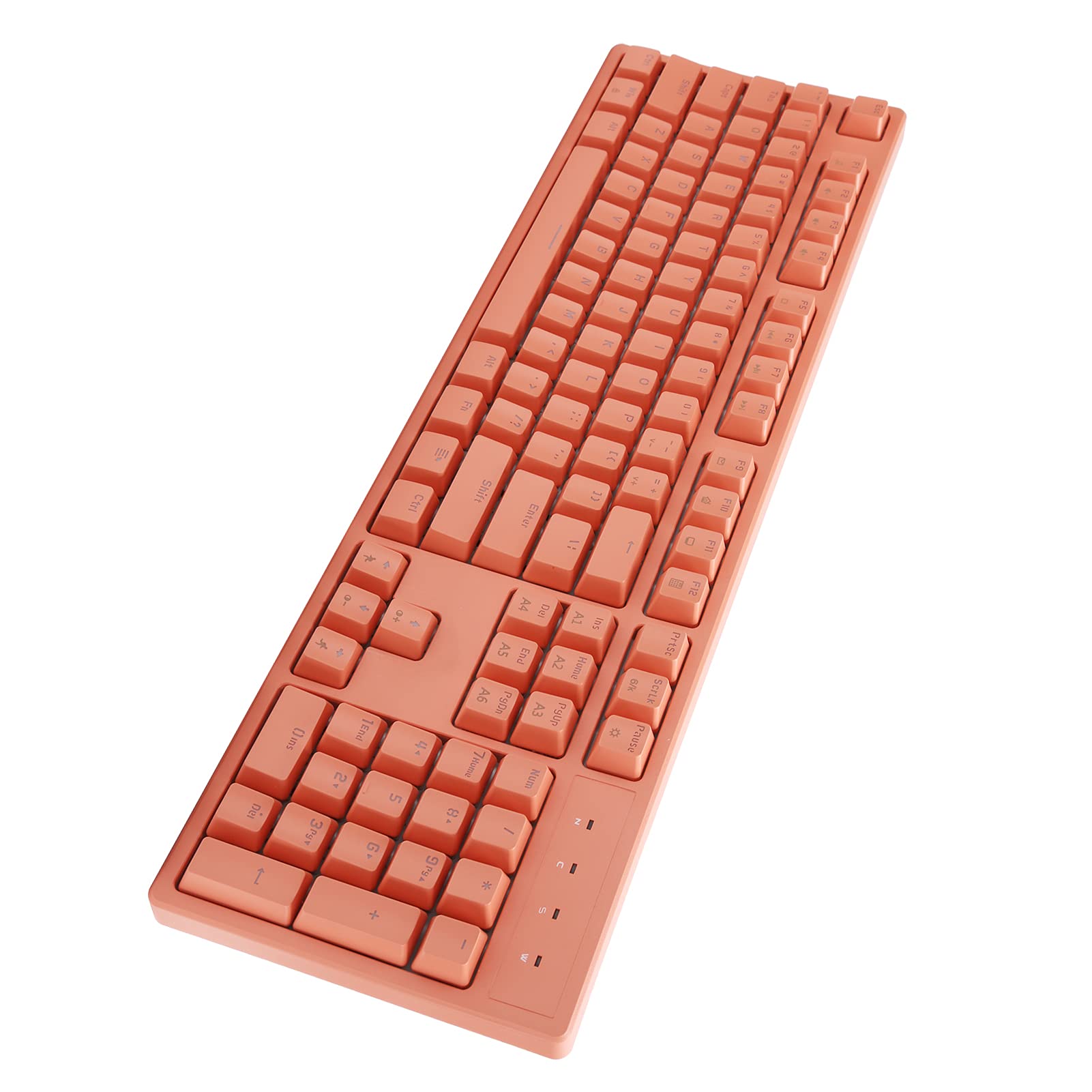 Klawiatura Mechaniczna RGB, 104 Klawisze, Podświetlana, Przewodowa Klawiatura do Gier, z 20 Efektami świetlnymi i ergonomiczną konstrukcją, do Komputera Stacjonarnego (Oś różowo-zielona)