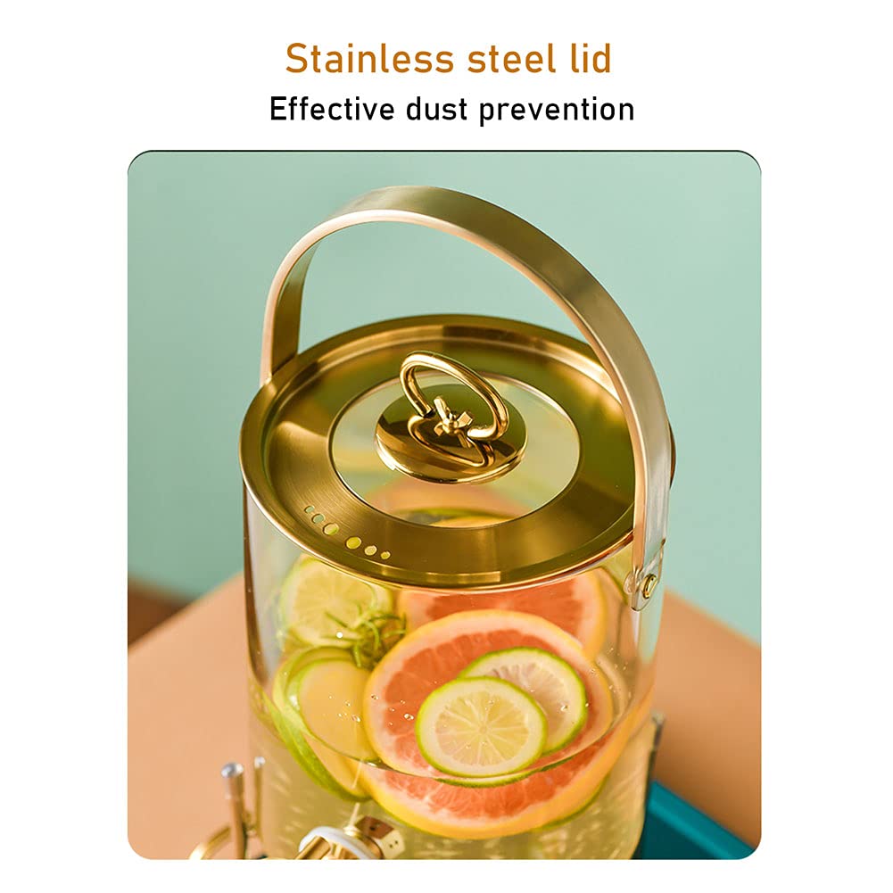 Getränkespender Fass-Getränkespender mit Ständer, Getränkespender mit Wasserhahn, Glasgefäß, Getränkespender für Cocktails, Saft, Wasser, hohe Temperatur