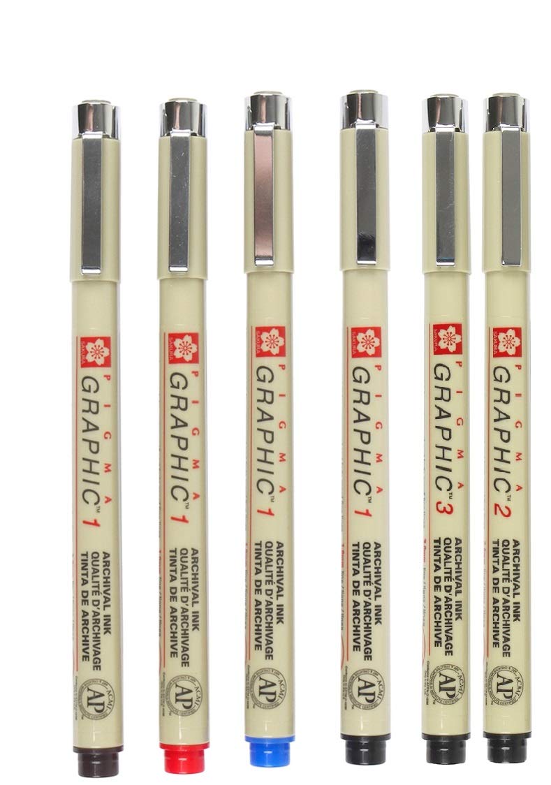 Pigma Graphic set of 6 assorted calligraphy pens Amazon.in Office