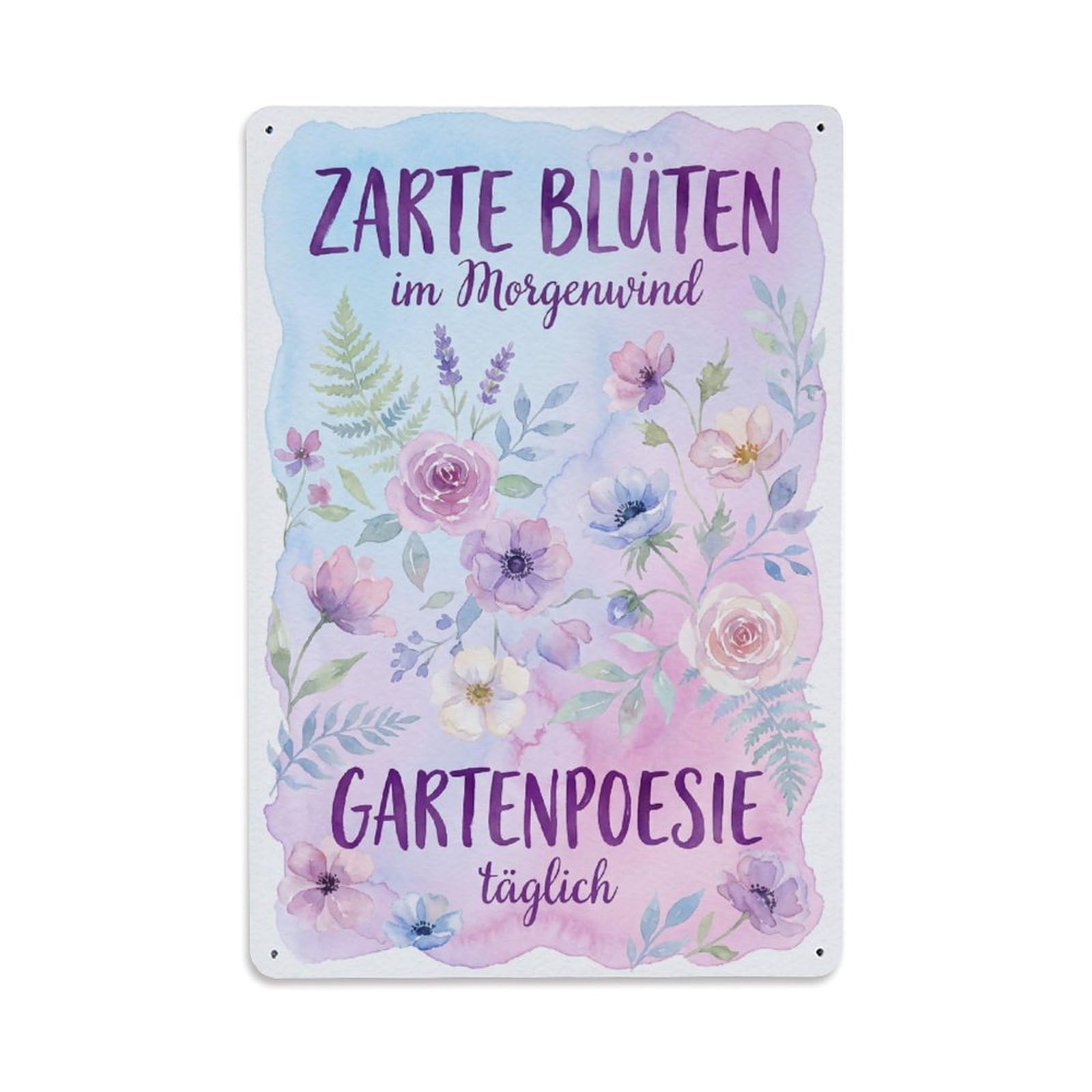 Vintage Funny Garden Tender Blooms Rustic Gate Heritage Metal Tin Sign