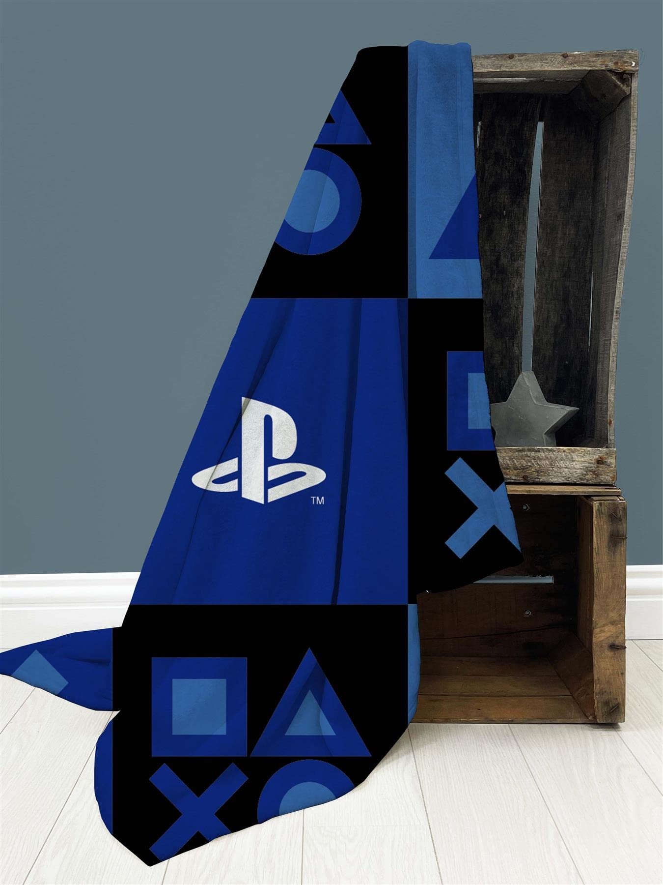 Playstation Couverture en polaire - Motif à carreaux - Couverture super douce - Idéale pour n'importe quelle chambre à coucher - 100 x 150 cm