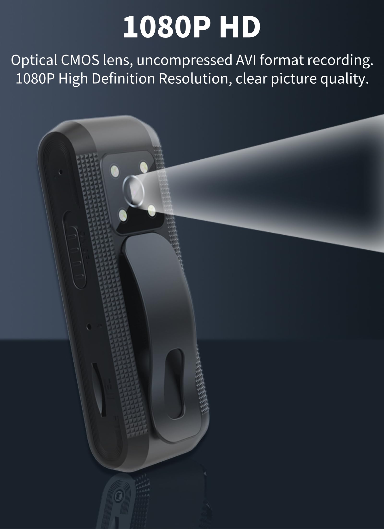 Diyeeni Camera del Corpo con Registrazione Audio e Video, HD 1080p Body Cam con Visione Notturna Automatica, Rilevamento del Movimento, Azione Sport con Videocamera Personale per