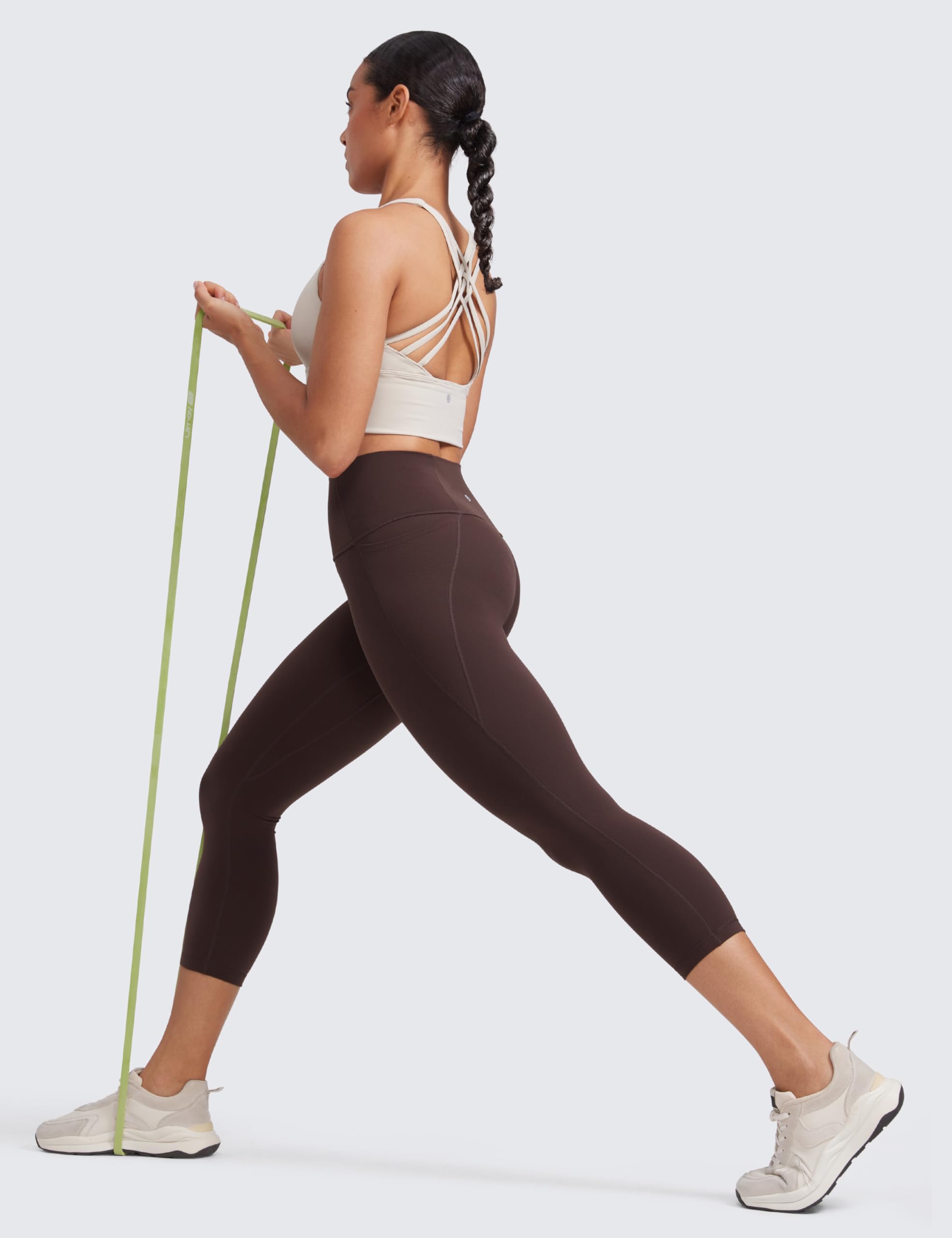 CRZ YOGA Da Donna Butterlux Allenamento Capri Ghette con Tasche 48cm/53cm - Vita Alta Atletico Yoga Pantaloni