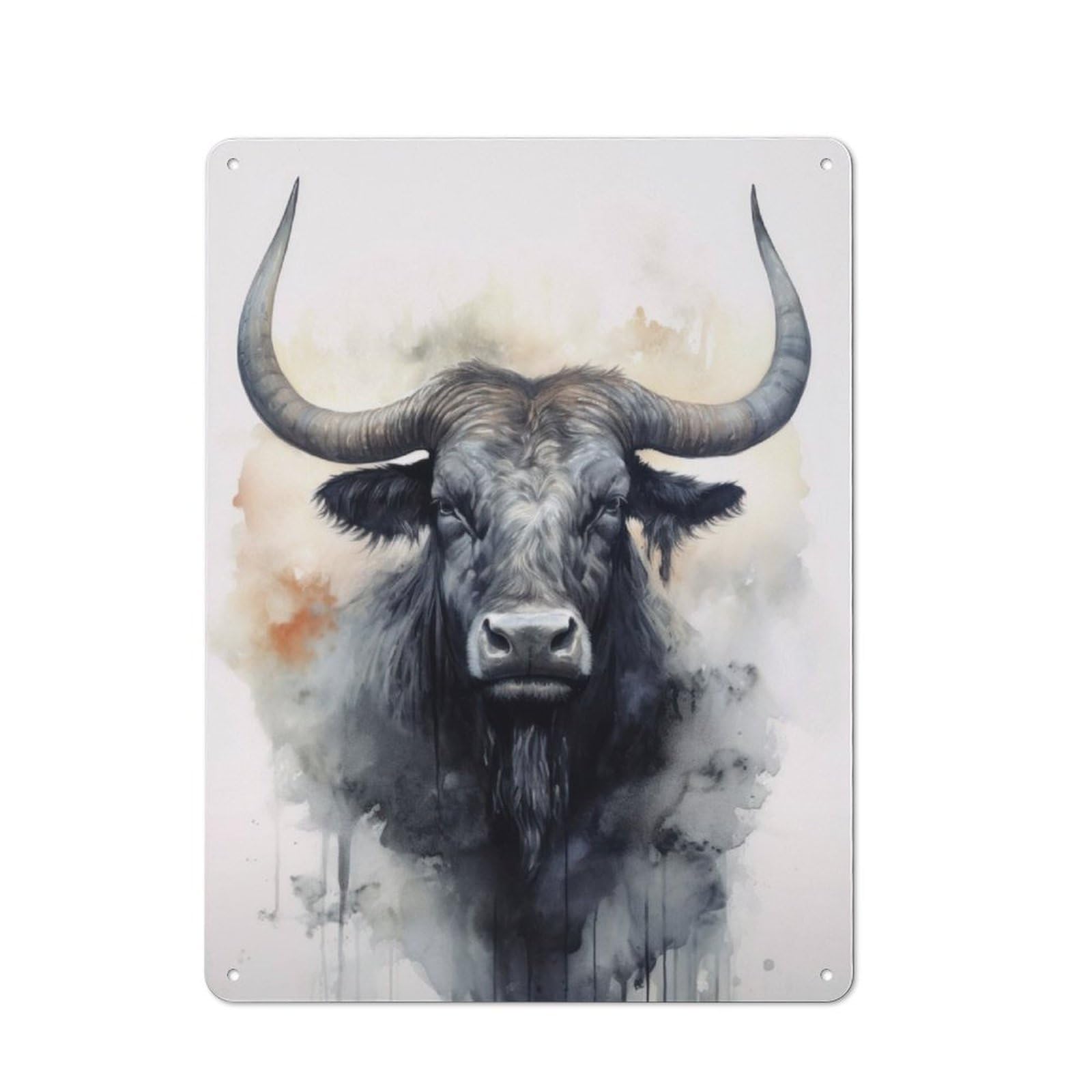 Junmoney Wildebeest Beauty Tin Sign 40X30cm For Workshop Wall, Rustic Wall Decor, Suited To Workshop Decor Fans