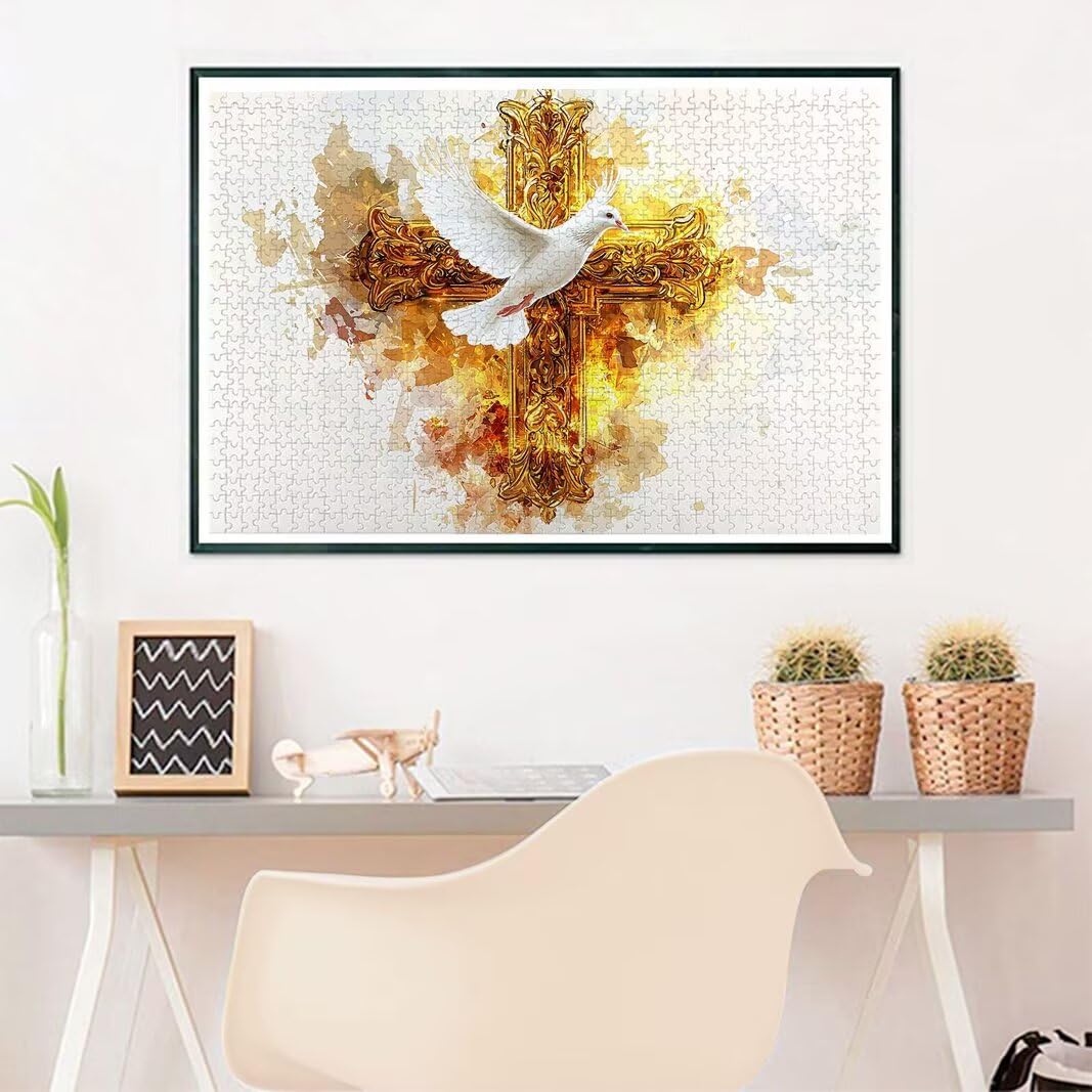 Puzzle religijne dla dorosłych 4000, 4000 puzzli dla dorosłych, 141,5 x 87,5 cm twarde niemożliwe drewniane puzzle, wymagająca gra dla całej rodziny, wystrój domu, motyw: (Pigeon), -8735