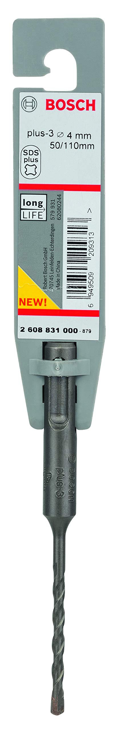 Bosch Grey 2608831000 "Sds Plus-3" Hammer Drill Bit, 0 V, 4 X 50 X 110 Mm