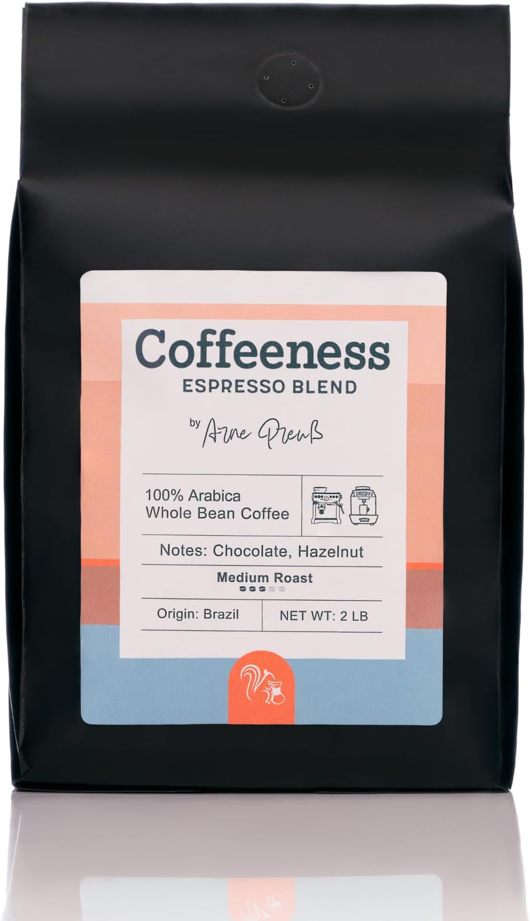 Espresso Blend Whole Bean Coffee – Chocolate & Hazelnut Notes, Medium Roast, Well-Balanced 100% Arabica from Brazil, Fresh Roast in Brooklyn, 2 LB