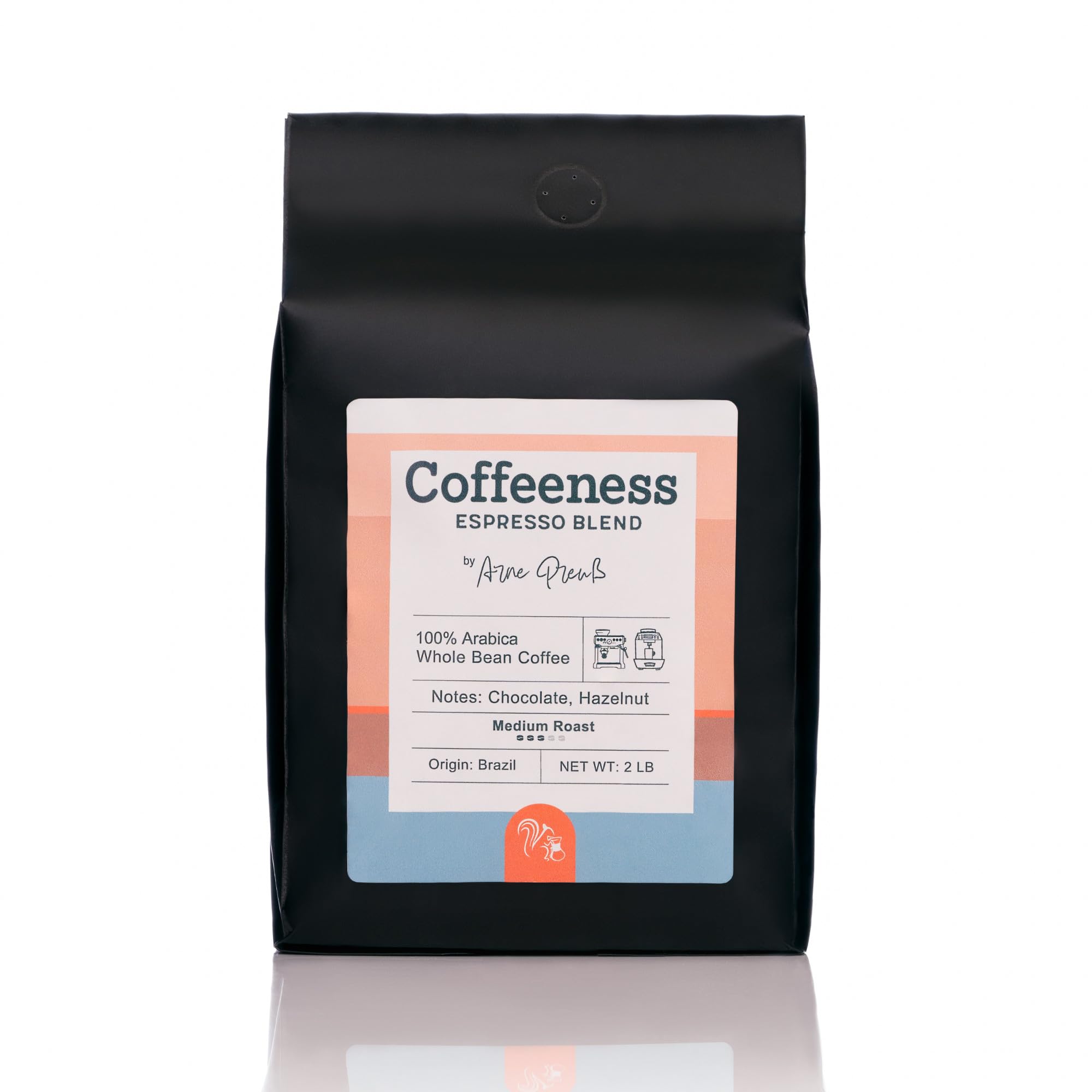 Espresso Blend Whole Bean Coffee – Chocolate & Hazelnut Notes, Medium Roast, Well-Balanced 100% Arabica from Brazil, Fresh Roast in Brooklyn, 2 LB