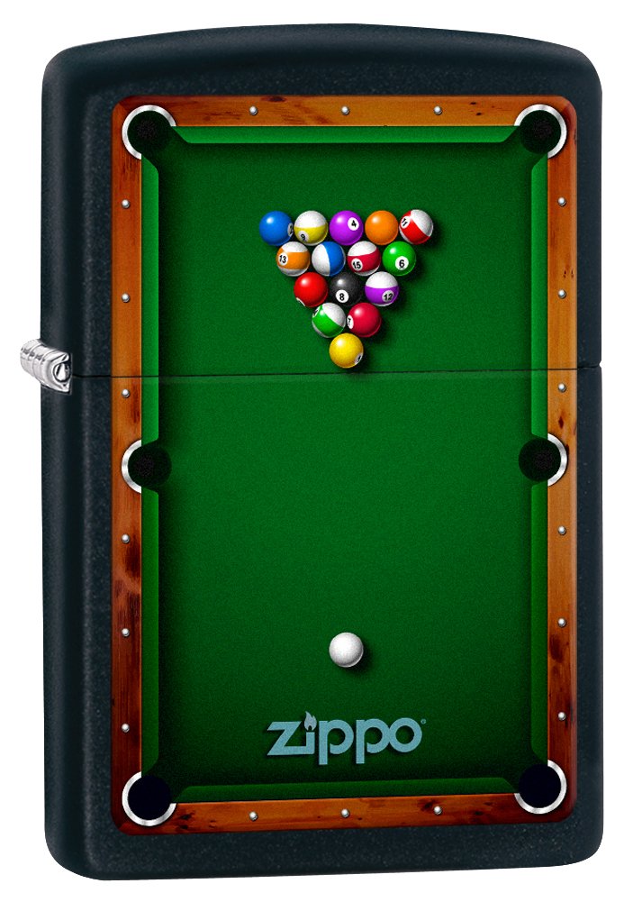 Zippo Lighter: Pool Table - Black Matte 78201