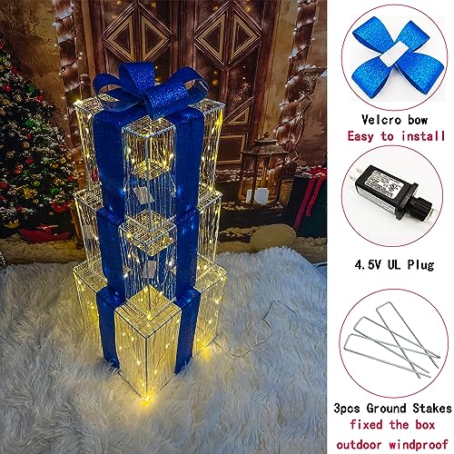 Décoration extérieure de Noël avec boîtes lumineuses 140 DEL pour porche