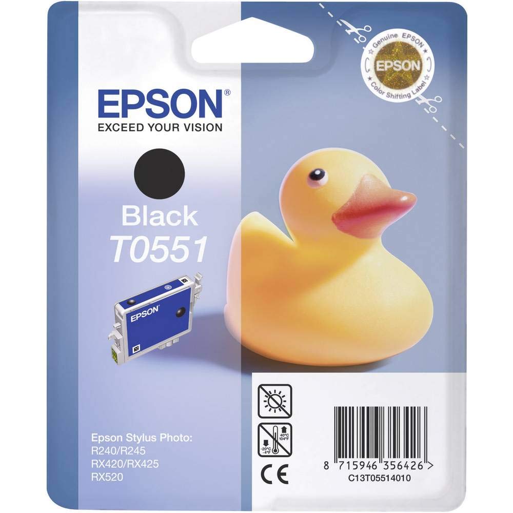 Epson Original Ink Cartridge T0551, Black, Genuine