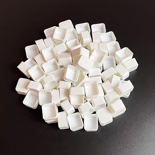 Miniatura 9 de Sartenes de acuarela vacías con rayas magnéticas, 100 piezas de plástico blanco de 0.0 fl oz, kits de sartenes para bricolaje, acuarelas o