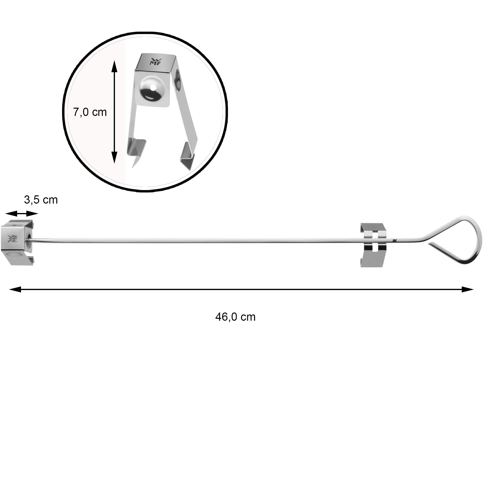 WMF 690326030 BBQ - Spiedi da barbecue in acciaio INOX con clip distanziatrici, 2 pezzi, 46 cm, spiedini, spiedini per frutta, 18/8