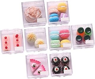 CIYODO 8 Conjuntos Conjunto De Comida Em Miniatura Mini Comida Em Miniatura Brinquedos Para Casa Mini Modelo De Sobremesa Bolo Falso Modelo De Comida Decorativa Bolo Artificial Modelo De