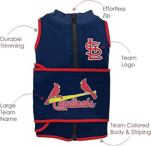 Miniatura 6 de MLB ST Louis Cardinals - Chaleco calmante calmante para perros y gatos con ansiedad, miedos, fuegos artificiales, ruidos fuertes, oscuro, mantiene a