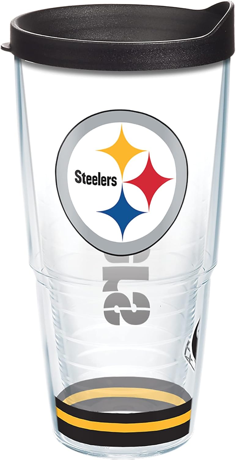 Tervis NFL Pittsburgh Steelers - Arctic Made in USA Double Walled Insulated Tumbler Travel Cup Keeps Drinks Cold & Hot, 24oz, Classic