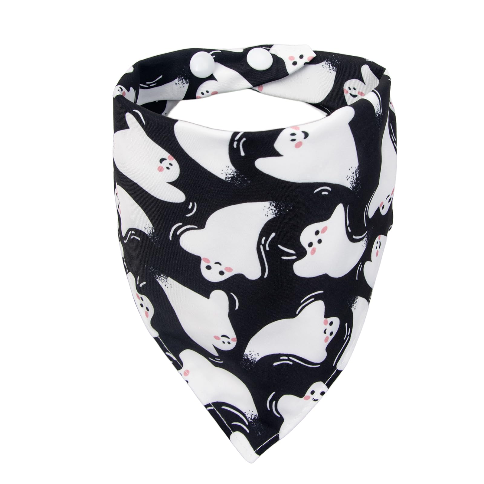 ICEMOOD Halloween Dog Bandanas Black Ghost Spooky Costumes for Puppy Kitten