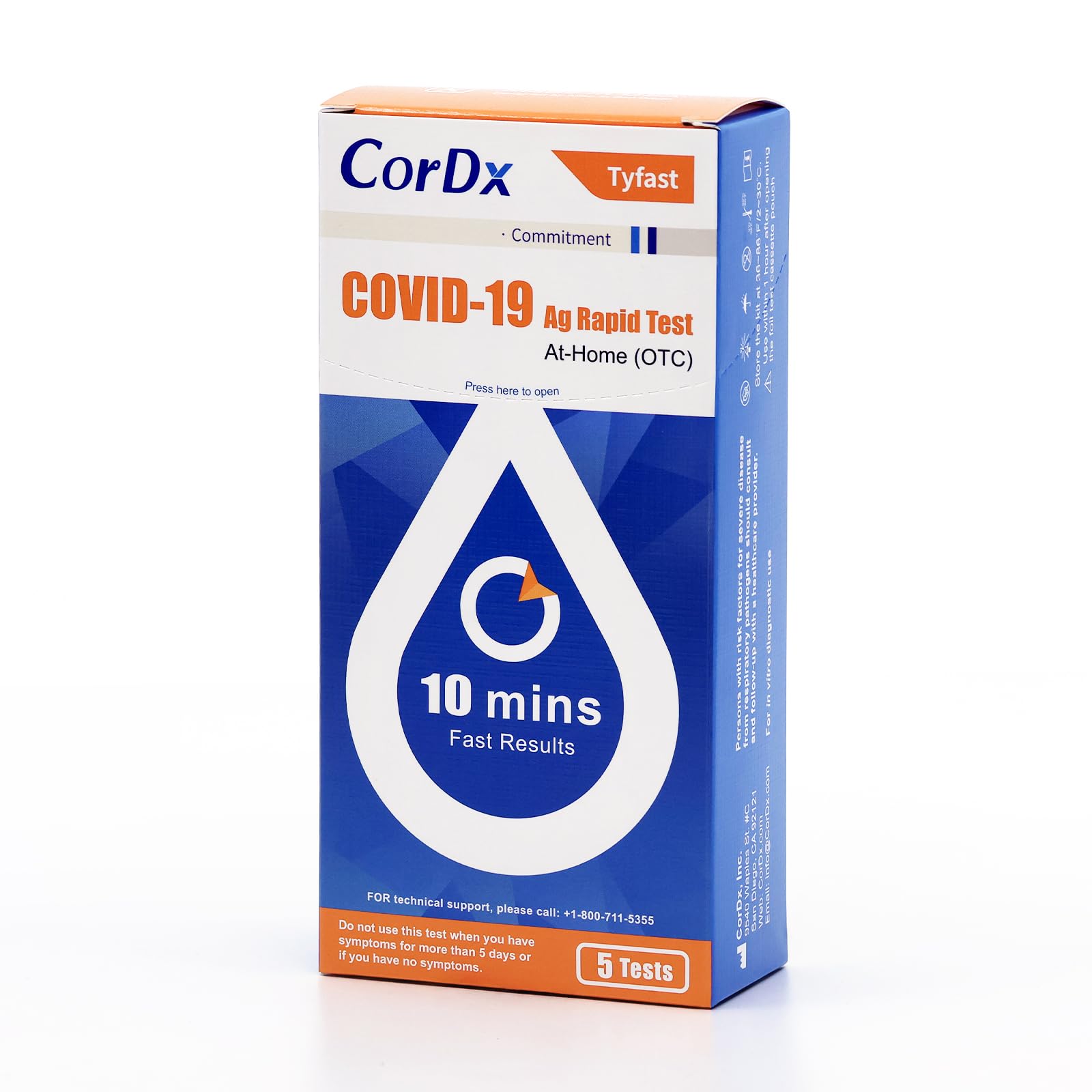 TyFast at Home COVID 19 Antigen Rapid Test Kit, Easy, Accurate, Fast Results in 10 Minutes. (5-Pack)