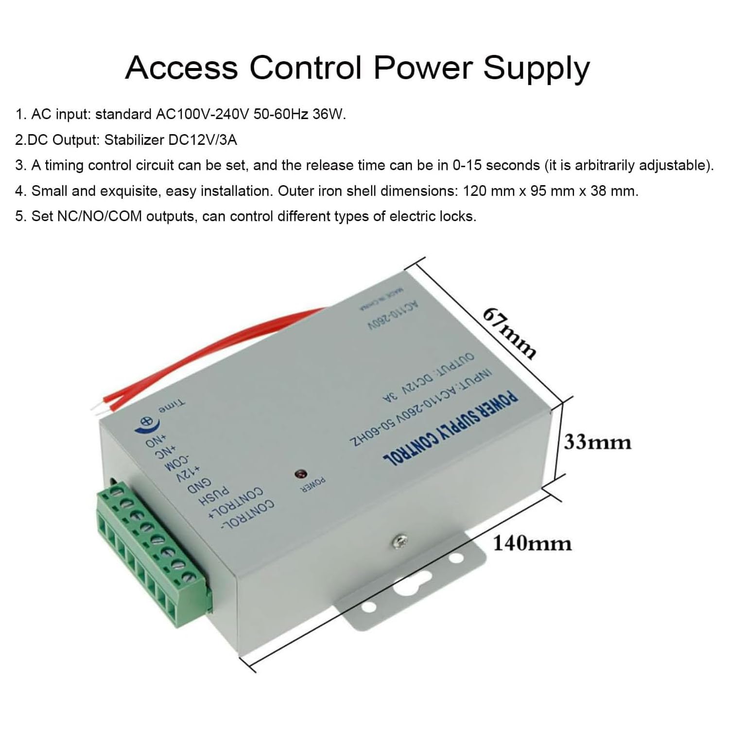 YAVIS Con pantalla Sistema de Controlador de Acceso WIFI TUYA Huellas Digitales impermeable Teclado táctil Lector de tarjetas RFID 125KHz/13,56MHz NFC, 12V Cerradura con botón eléctrico, Alimentación