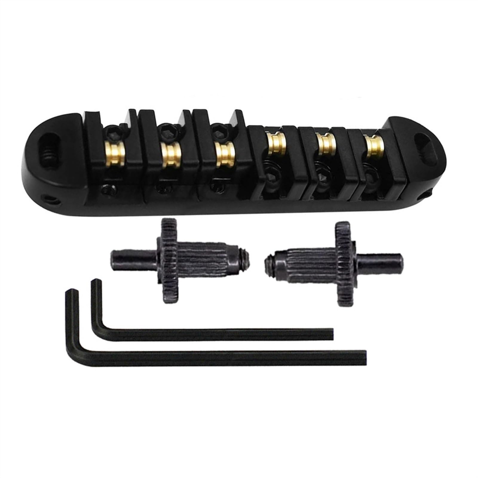 Siodełko Rolkowe Mostek Do Gitary Siodła Rolkowe Srebrny Stop Cynku Czarna Miedź Mostek Do Gitary Elektrycznej (Color : Black)