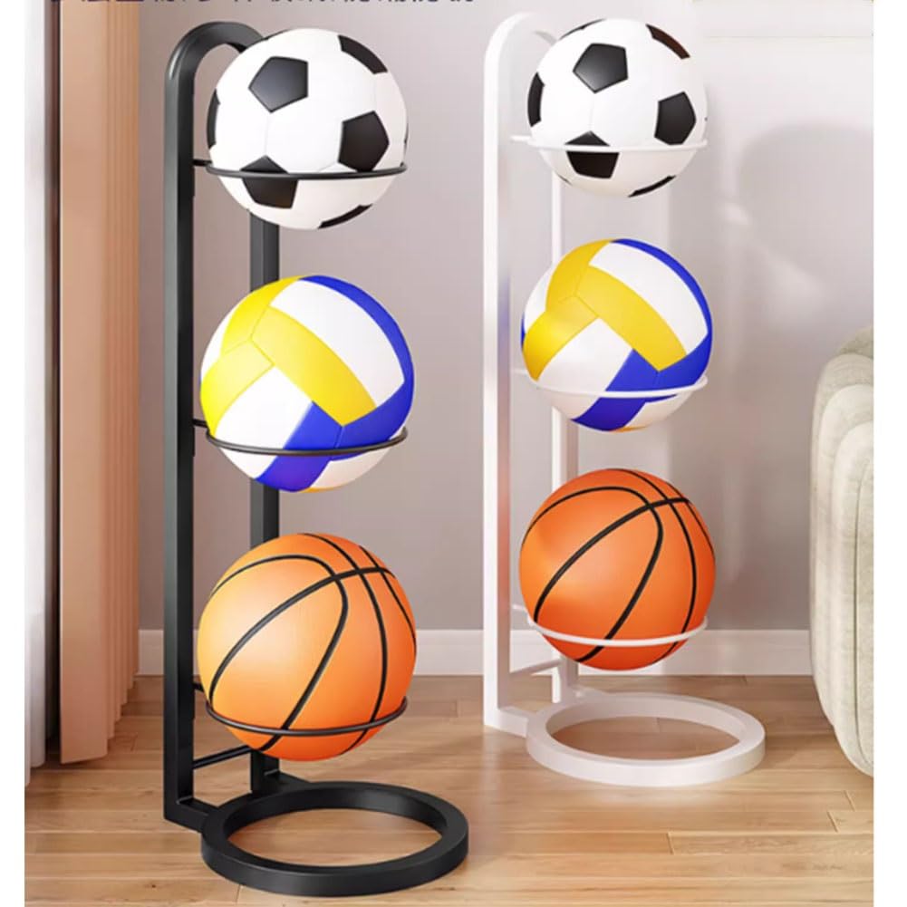 Stojak do przechowywania piłek sportowych do koszykówki i piłki nożnej 23,5 x 73 cm, idealny do domu i na siłownię, wytrzymały stojak na piłki, idealny dla sportowców