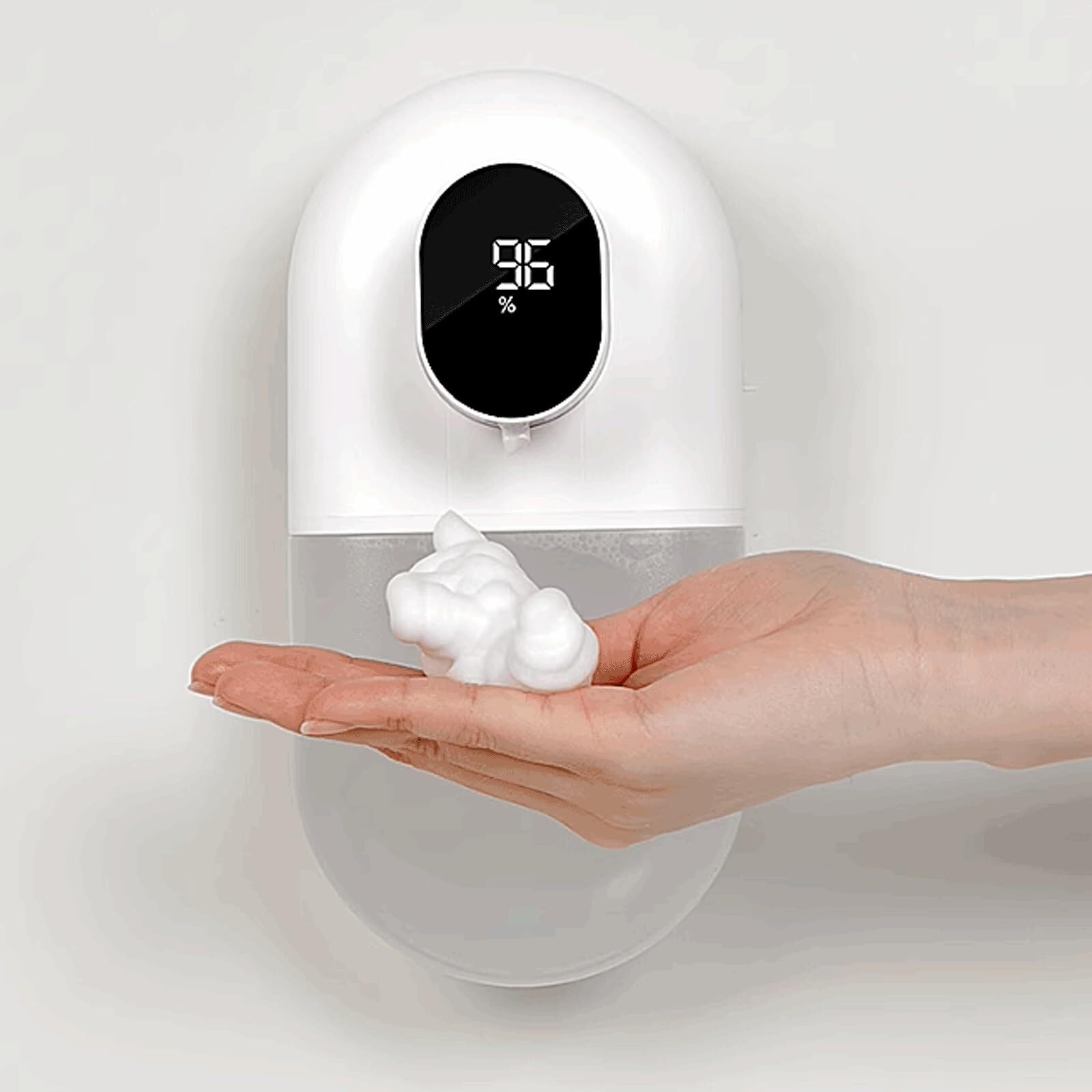 Dispenser Sapone Ricaricabile Distributore di Sapone Lozione Bottiglia A Parete Dosatore Liquido(White,Foam Type)