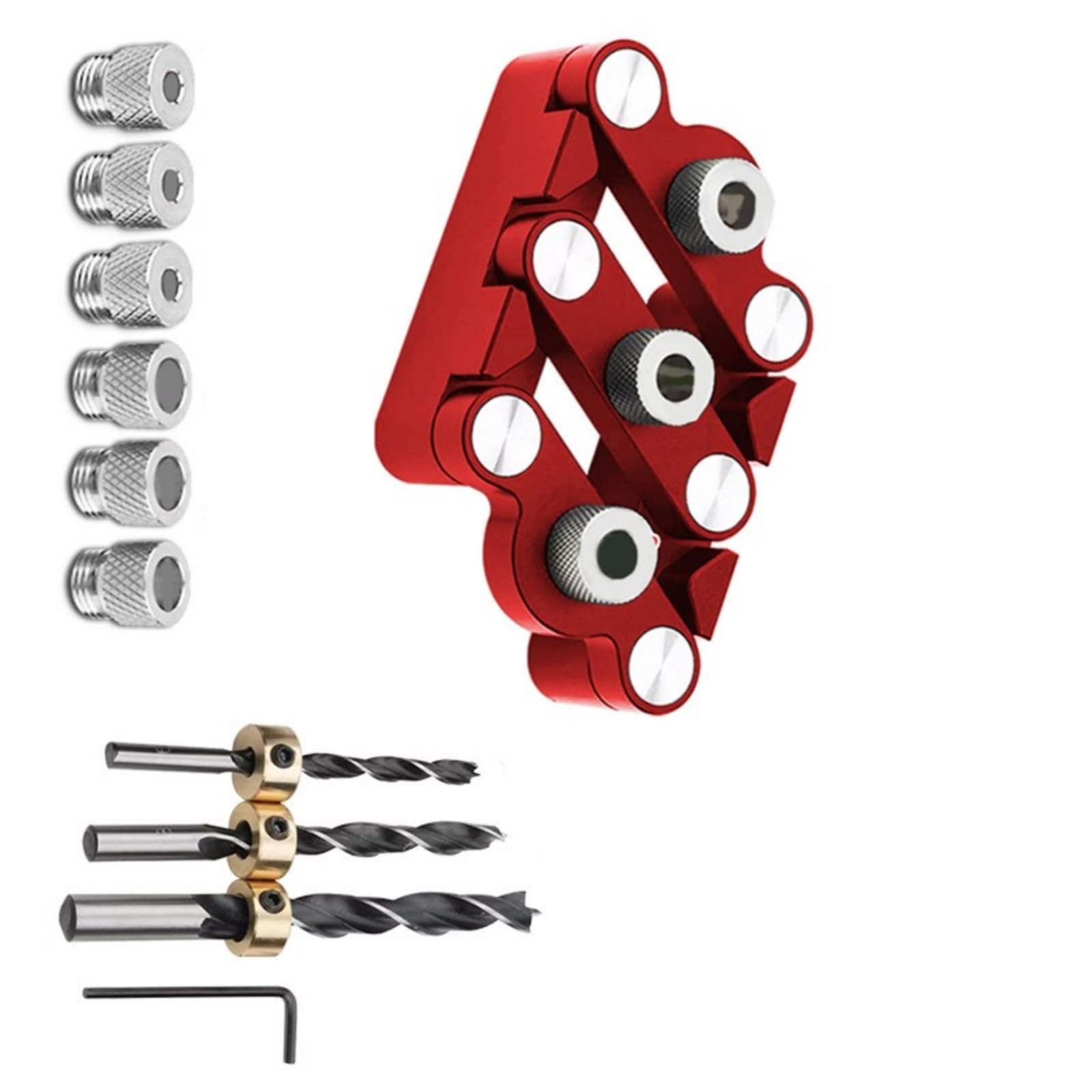 Centering Alignment SelfCentering Dowel Gauge for Woodworking Projects Aluminum Alloy Punches Positioning Jigs Multihole Positioning Jigs