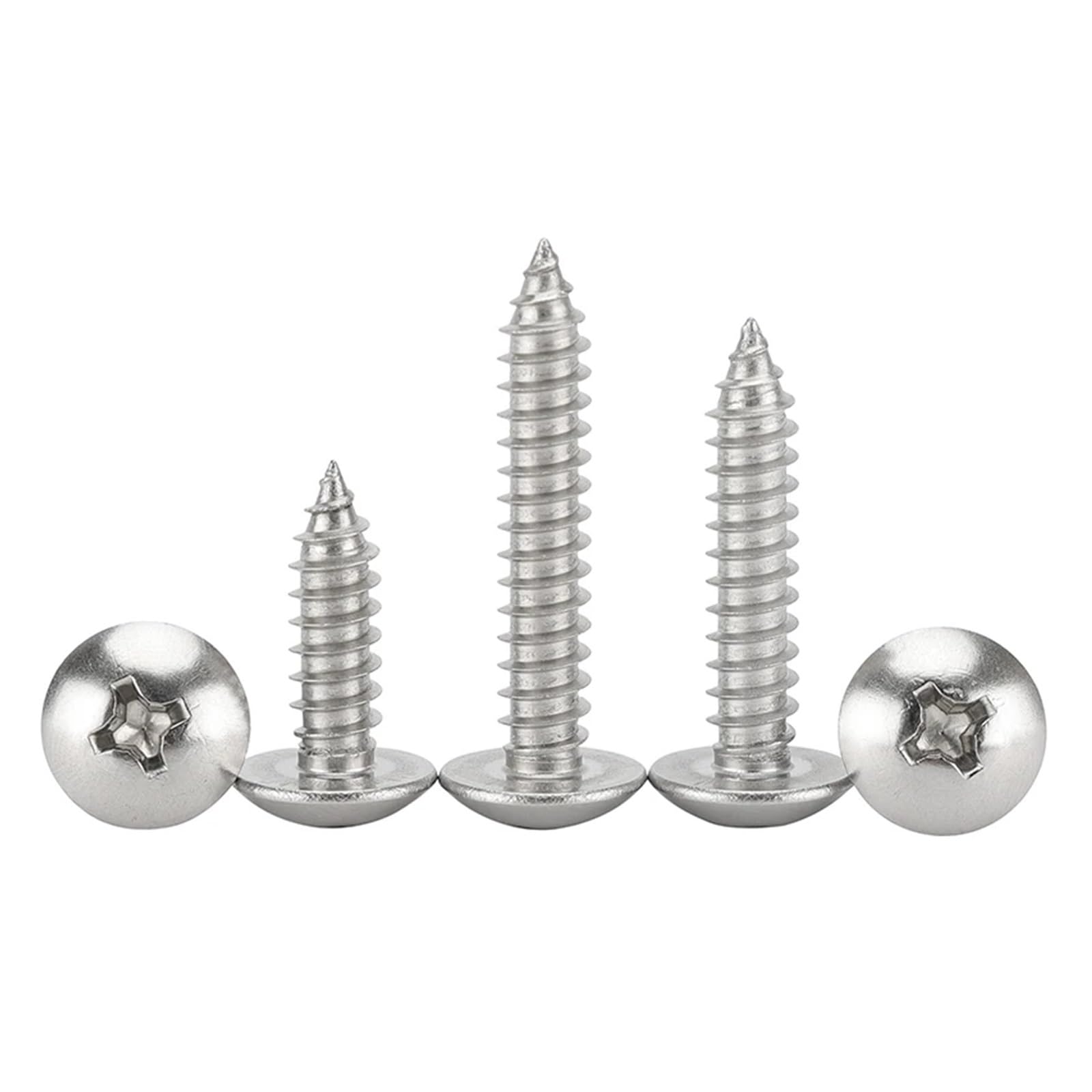 Viti autofilettanti, Confezione di viti autofilettanti for legno a testa cilindrica con intaglio a croce M3-M6 in acciaio inossidabile 304(14mm,M3 (50pcs))