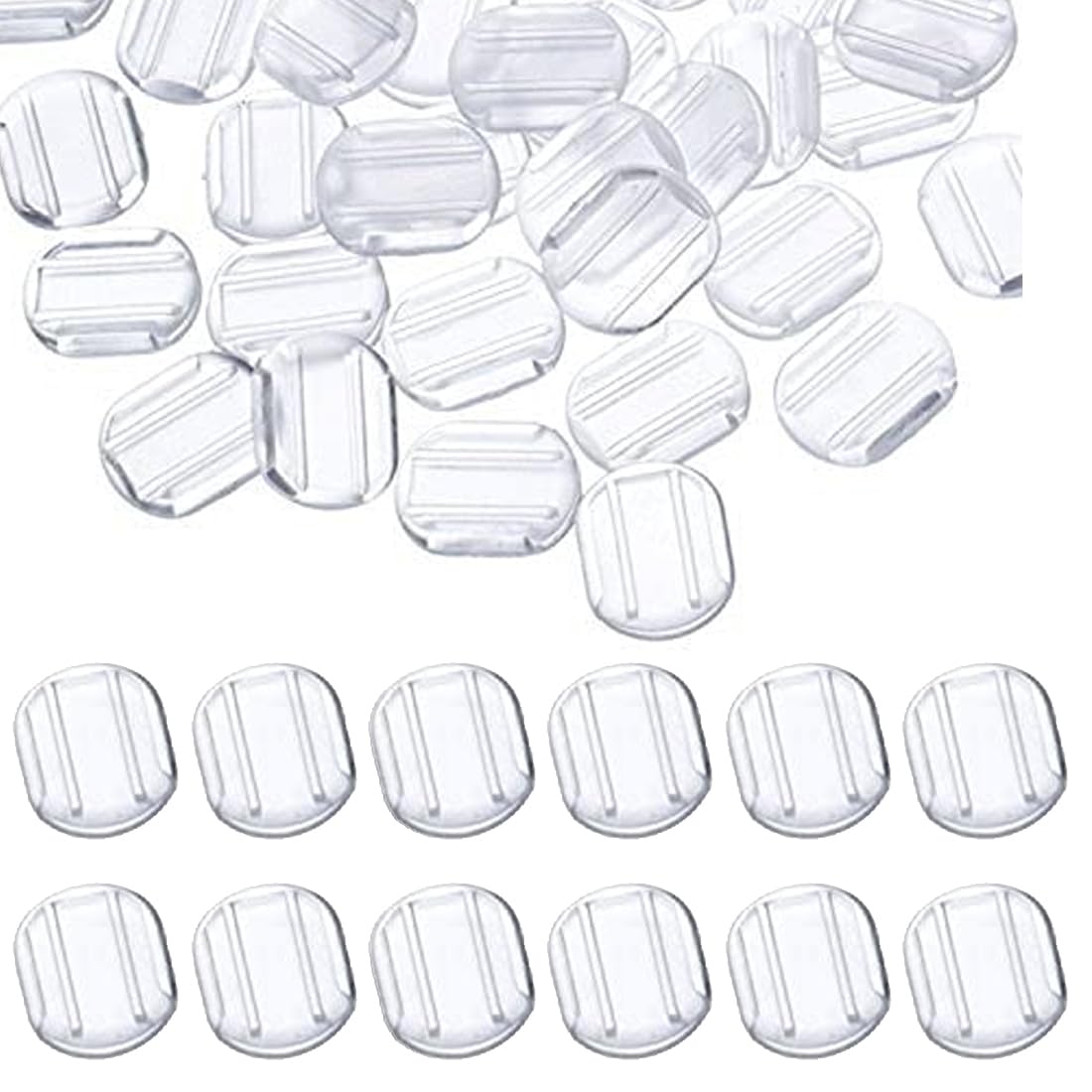 30 cuscinetti per orecchini, in silicone, a clip, per un maggiore comfort ( trasparente, 12 x 15 mm