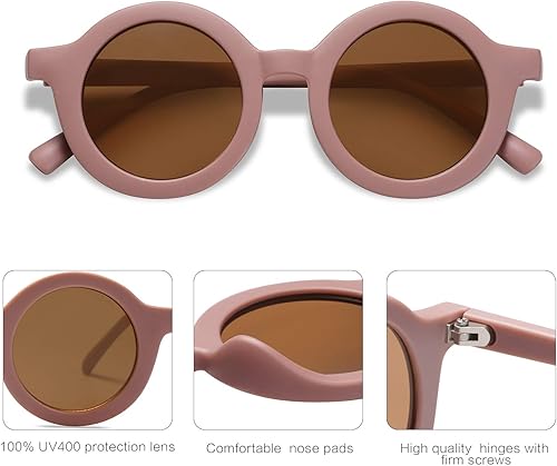 Miniatura 2 de SOJOS - Lentes de sol redondos polarizados para niños y niñas, protección ultravioleta 400 (UV400), lentes de sol para las vacaciones en la playa