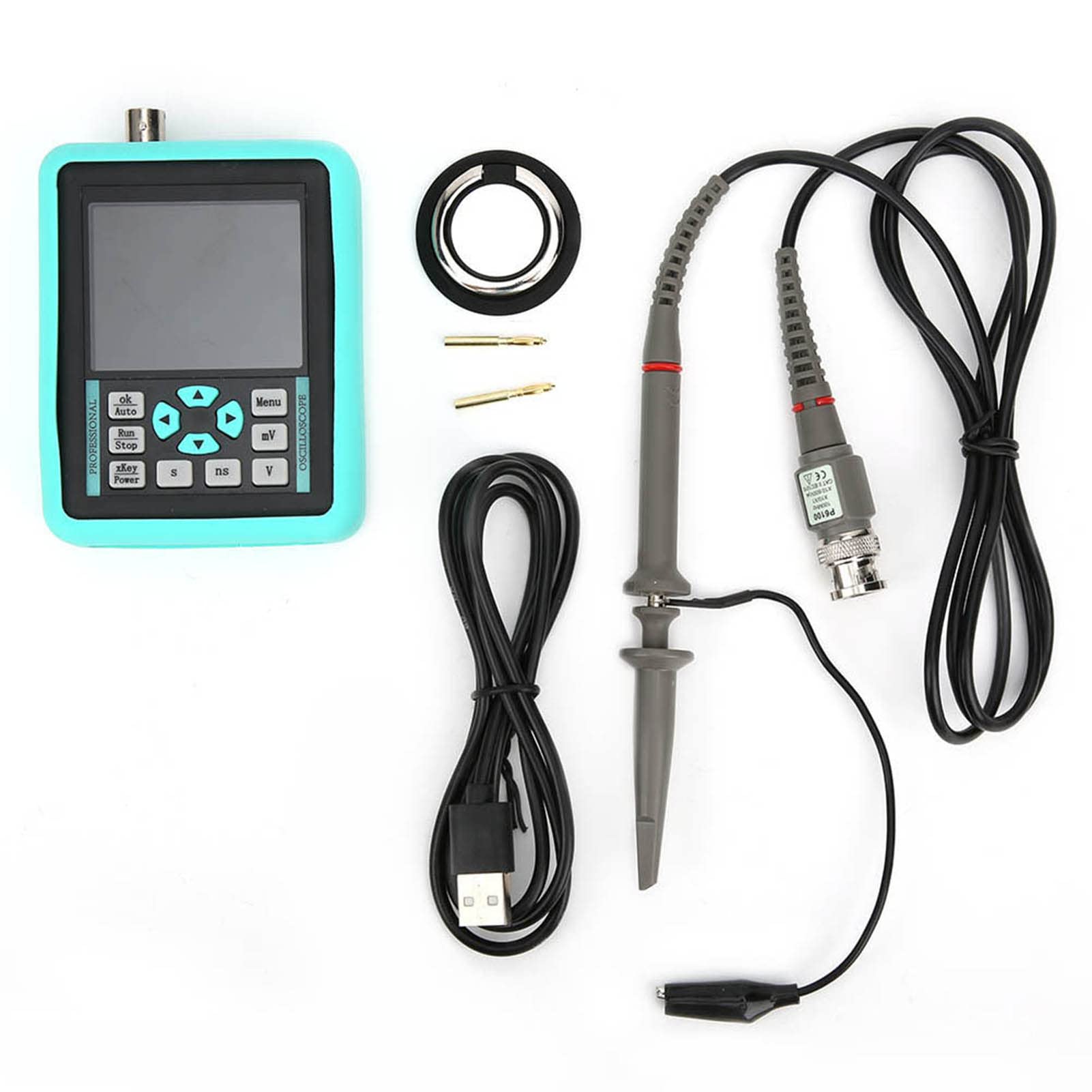 Osciloscopio Digital Portátil Mini Tasa de muestreo de 500 MS/S para Reparación de Automóviles y Pruebas Electrónicas, ABS 2.4 Pulgadas