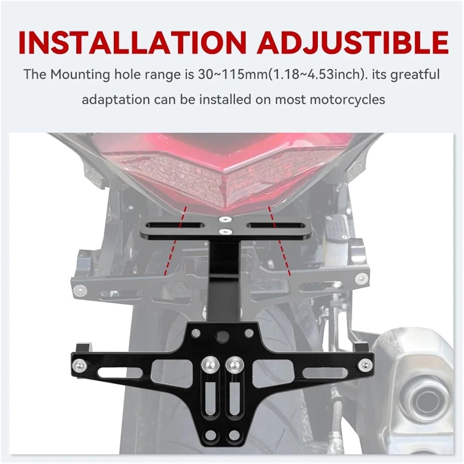 Compatible with Kawasaki Z800 Z1000 Z750R Versys 650 Motorcycle Accessories License Plate Holder License Plate Frame with Turn Signal Light(A)
