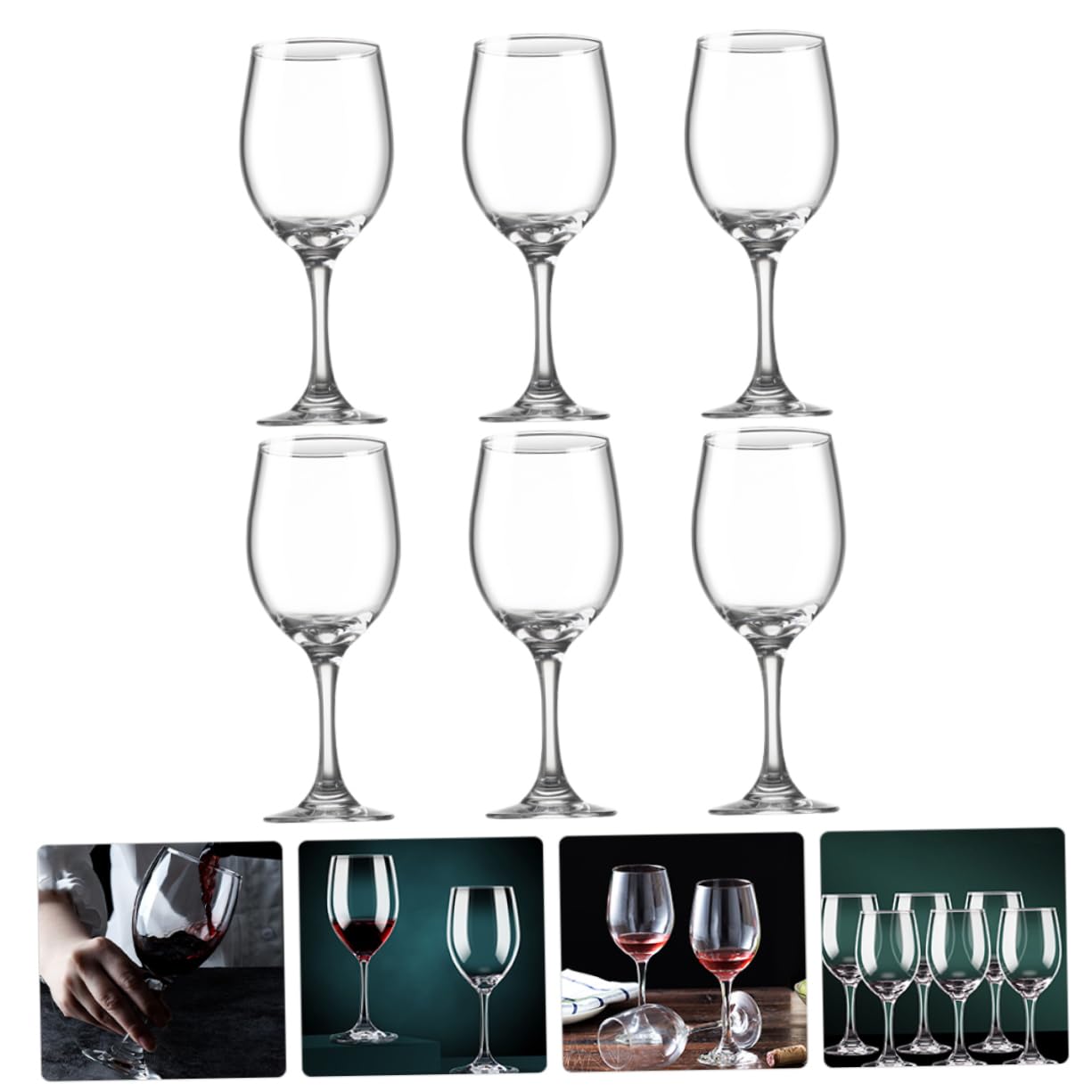 PRETYZOOM Copas de Vino de Cristal 6 Piezas 5ml para Uso Doméstico | Juego de Vidrio, Forma Elegante y Distintiva, Acabado Artesanal, para Bar y Celebraciones