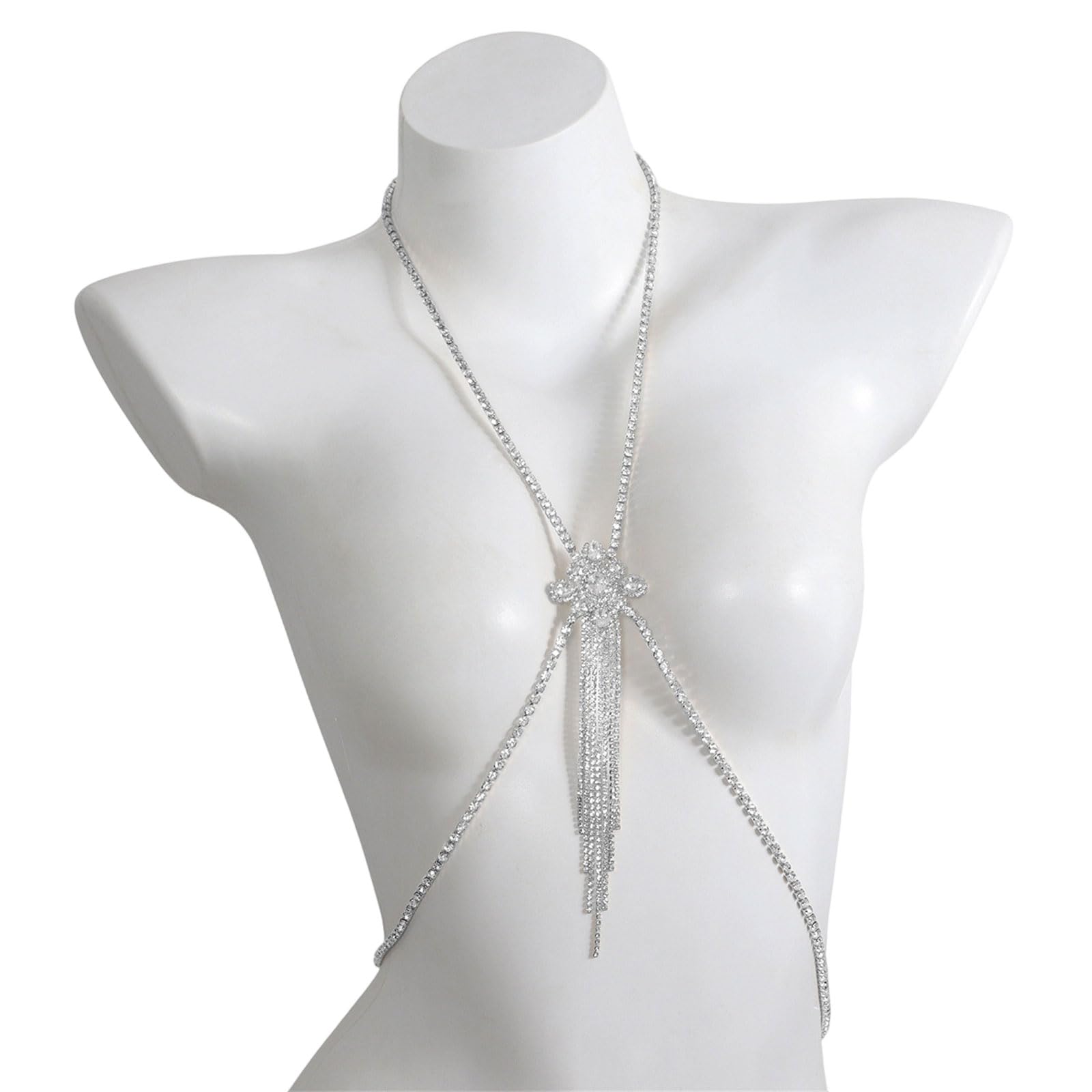 MICFENY Rhinestones Chest Chain Body Chains Jewelry For Evening Gowns Formal Occasion Women Jewelry Evening Party Accessory