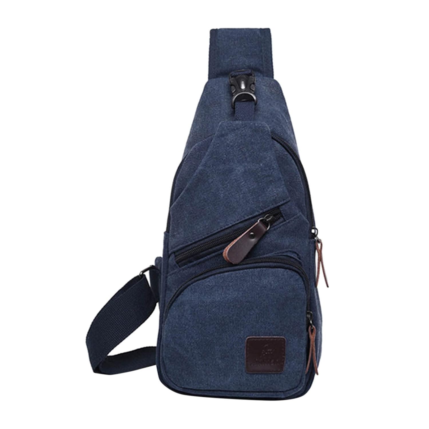 Men Messenger Bag Fashion Outdoor Canvas Chest Bag Multi Functional Pocket Travel Backpack Shoulder Blue One Size