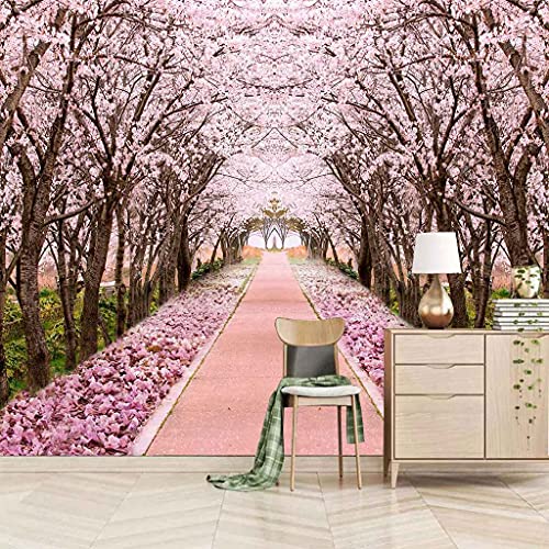Papier peint panoramique 3D chambre coucher photo murale paysage rose - 2