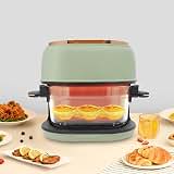 1350W Air Fryer with Transparent Glass Fry Basket, 4L/4.23 Qt Green Air Fryer, Oil-Free Hot Air Fryer with LCD Display, Suitable for Frying and Baking All Kinds of Food — image 6