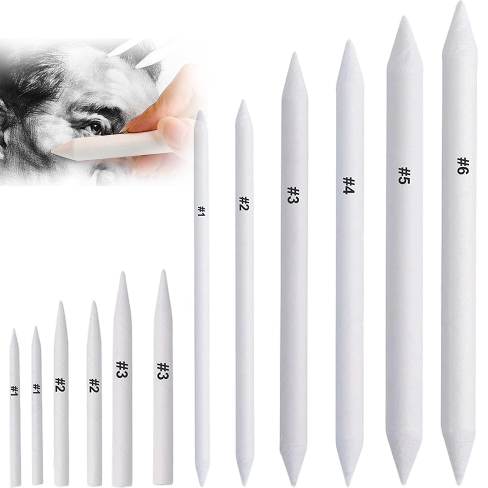 XAVSWRDE 19 En 1 Estompeur Dessin Durable Crayons à Dessin Portable Blending Stump Avec