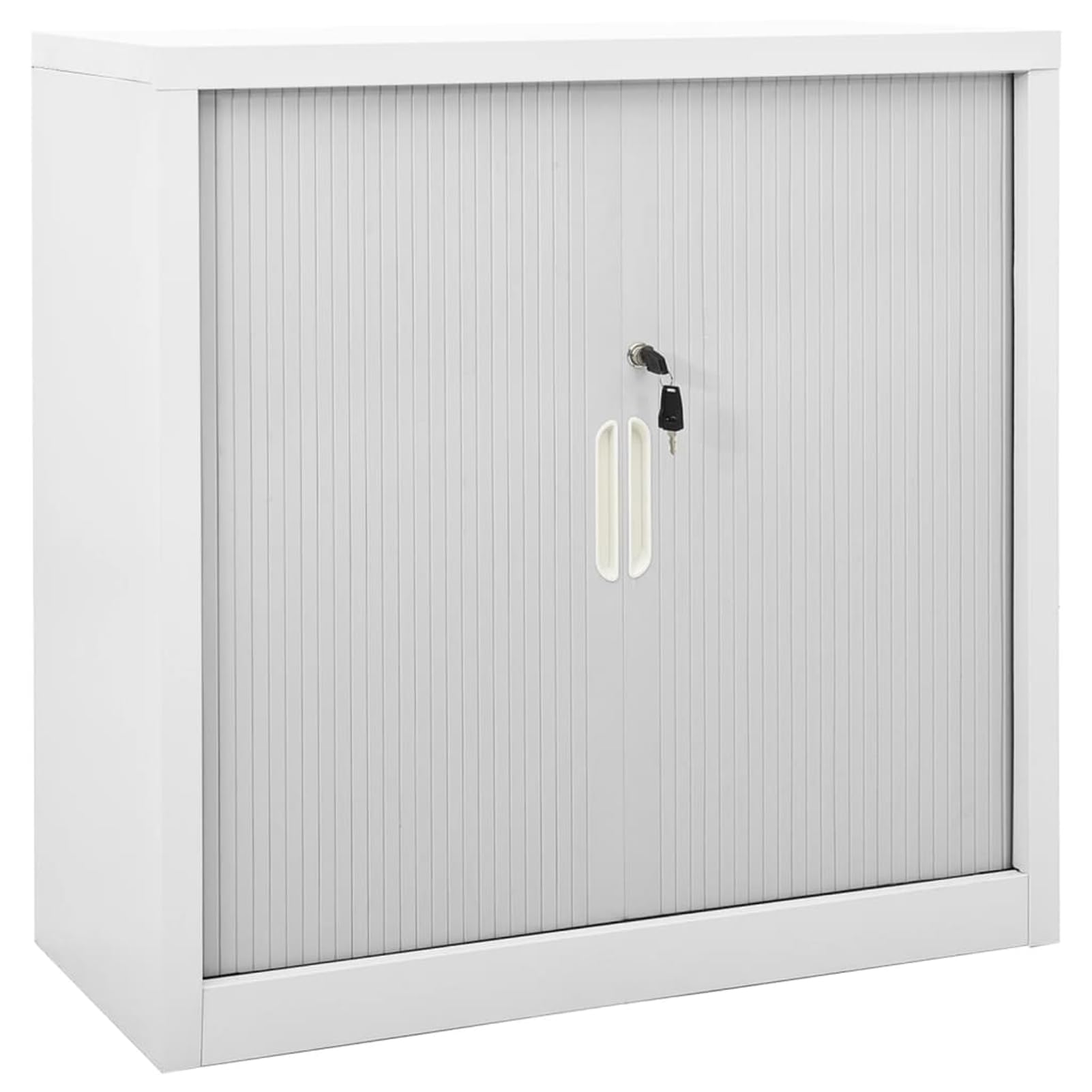 Gecheer Armadio,Armadietto,per Ufficio in Acciaio,Grigio,con Ante Scorrevoli,90x40x90 cm,Armadio Ufficio Metallo,Schedario Ufficio Metallico,Armadio,Archivio,Ante Sorrevoli,Estensibili,in Acciaio