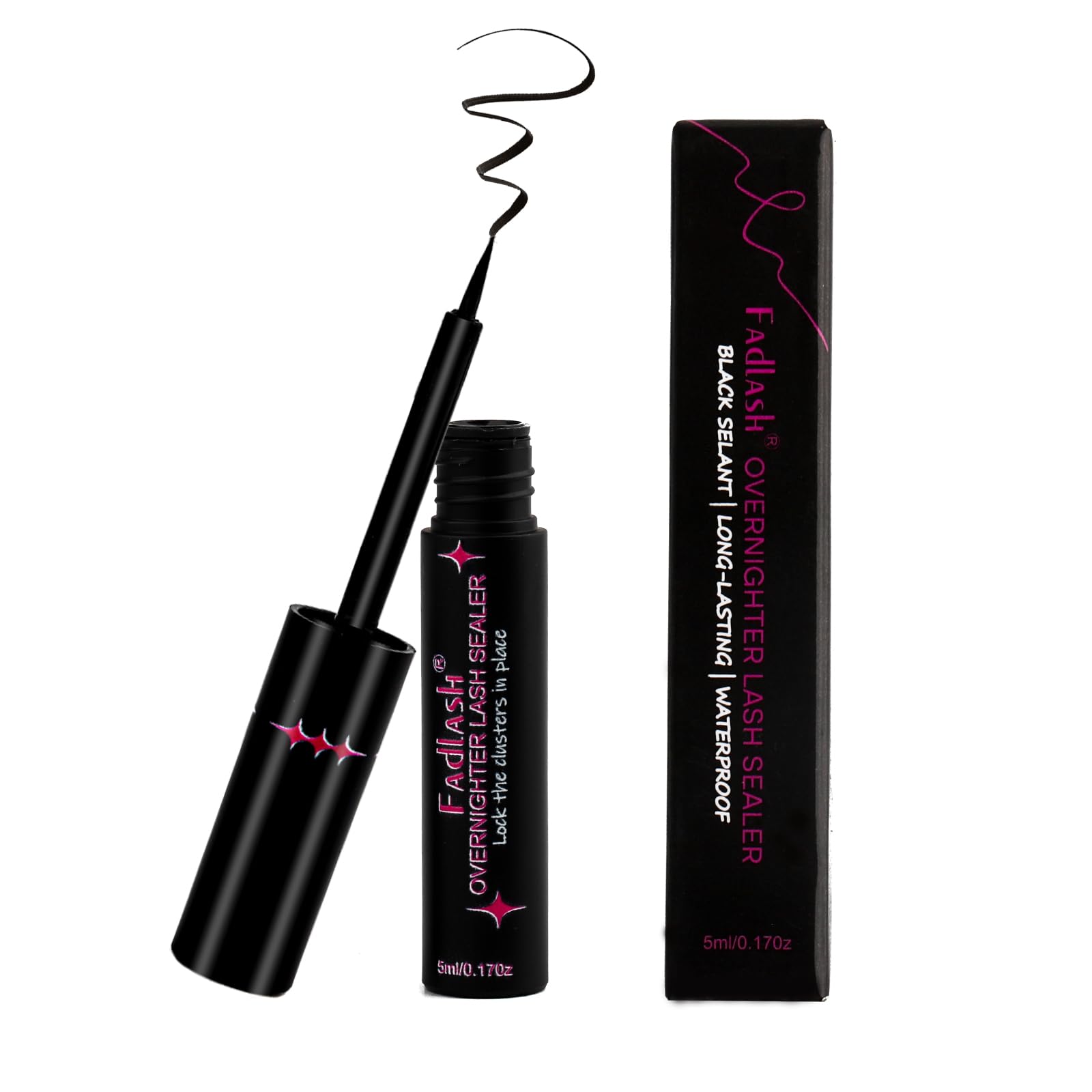 Lash Overnight Sealer Lash Clusters Overnighter 5ML Lash Sealant for Eyelash Extensions DIY Lash Extension Sealer for Cluster Lashes Lash Seal Long Lasting Easy Remove Black