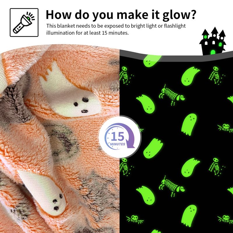 Cute Halloween Blankets for Kids, for Kids/Teens/Women/Men, Halloween Blankets and Throws for Adults, Spooky Blanket for Boy/Girls/Toddler, Fall Throw Blanket for Couch 40"x 50"
