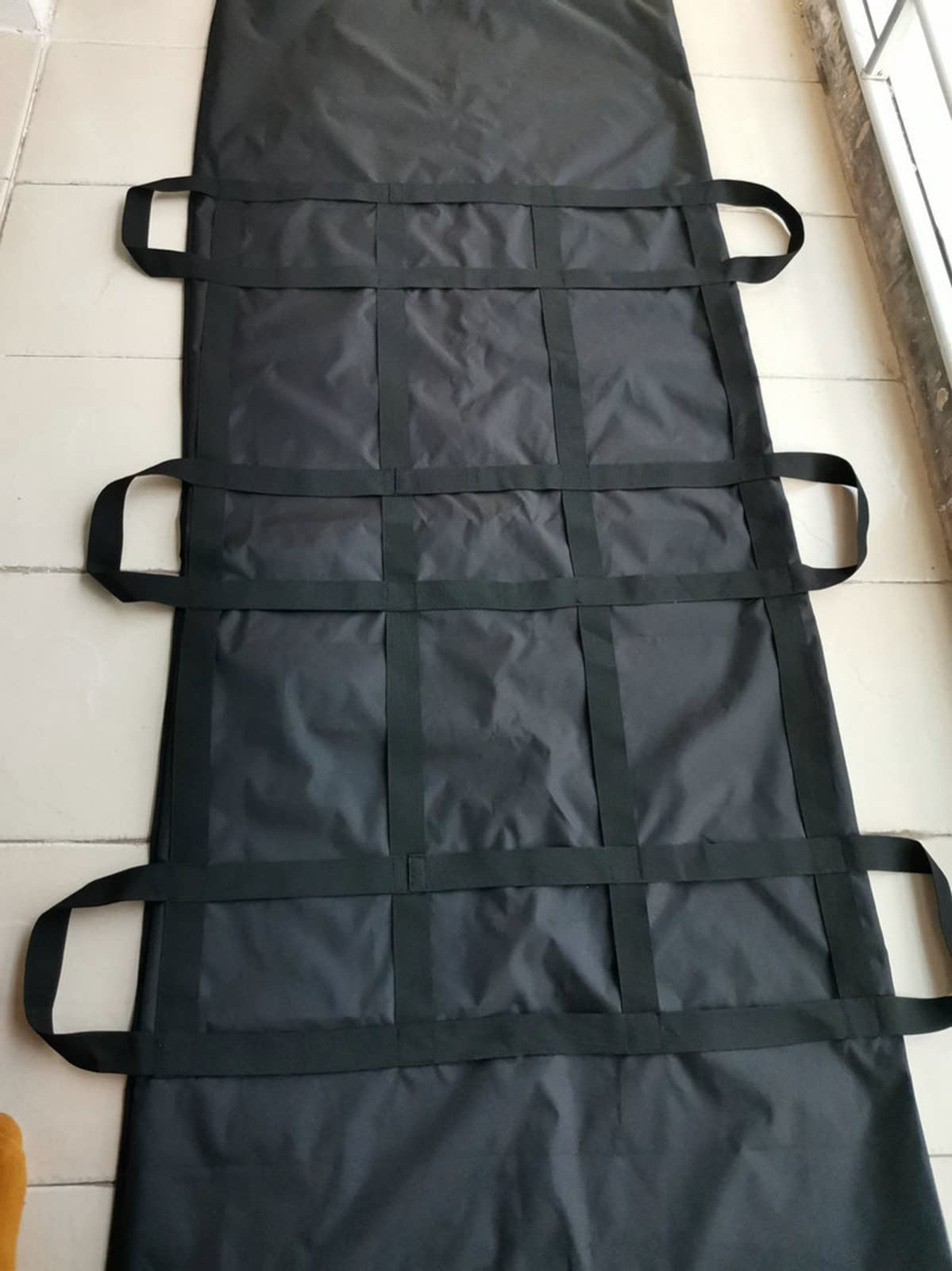 Borsa for cadaveri in tessuto Oxford, anti-perdita, impermeabile, con 6 maniglie for lo stoccaggio e il trasporto di salme, 86,7 x 35,4, nera ，Sacco per cadaveri
