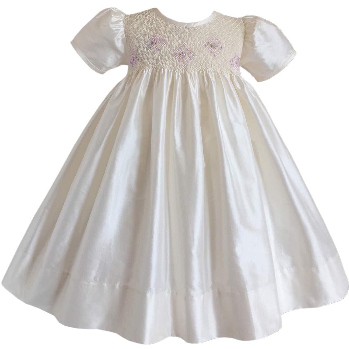 silk smocked pageant dresses Golden Silk Hand Smocked Heirloom Girls Dress