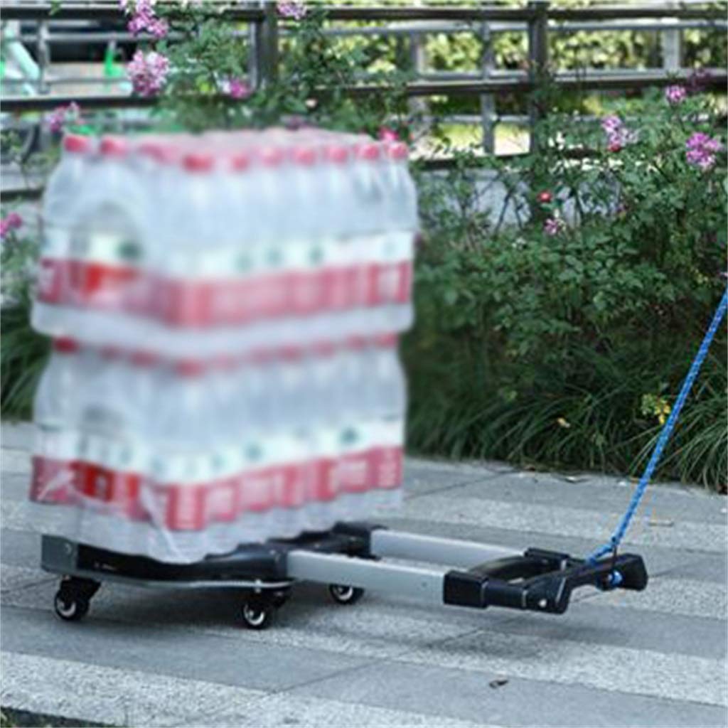 Pieghevole Carrello elevatore a Mano in Lega di alluminioNero Shopping drogheria Leggero Resistente Silenzioso con Carrello Porta-Ruote 68KG (Dimensioni : A)